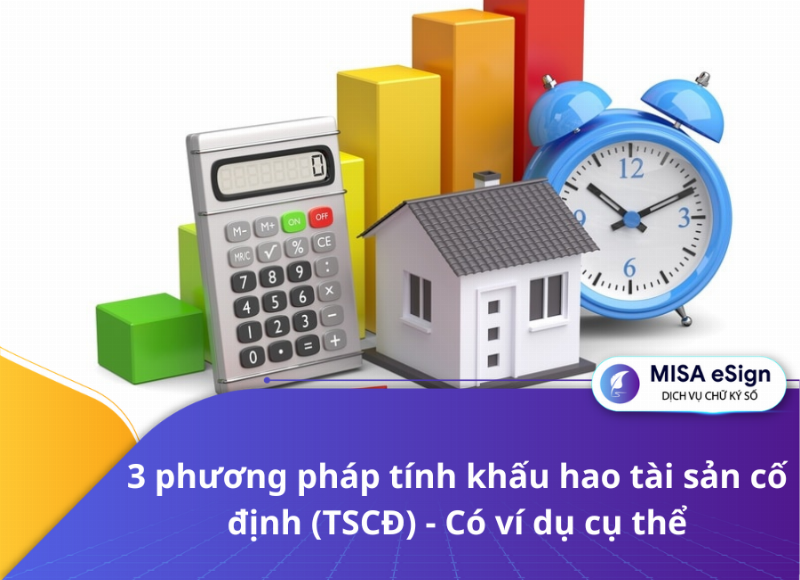 Minh họa các phương pháp tính khấu hao tài sản cố định (đường thẳng, số dư giảm dần, sản lượng)